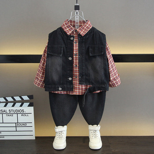 Completo Denim "Plaid": L'Incontro tra Classico e Urban