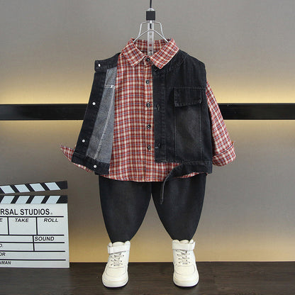 Completo Denim "Plaid": L'Incontro tra Classico e Urban