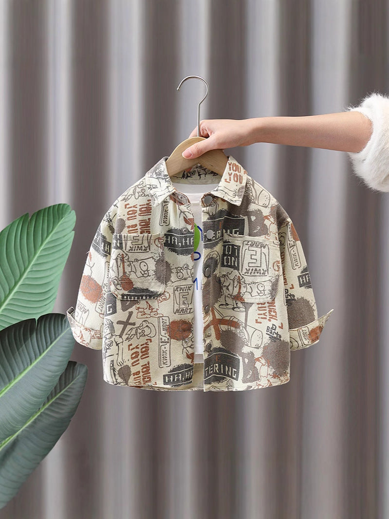 Camicia "Letter Print" Khaki