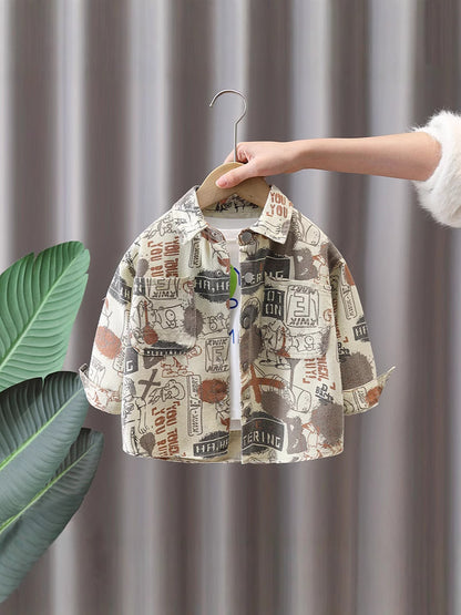 Camicia "Letter Print" Khaki