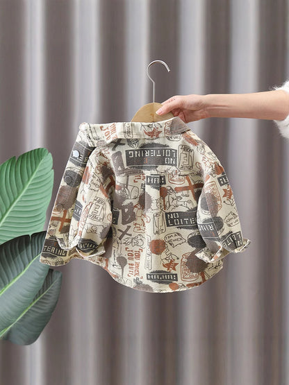 Camicia "Letter Print" Khaki