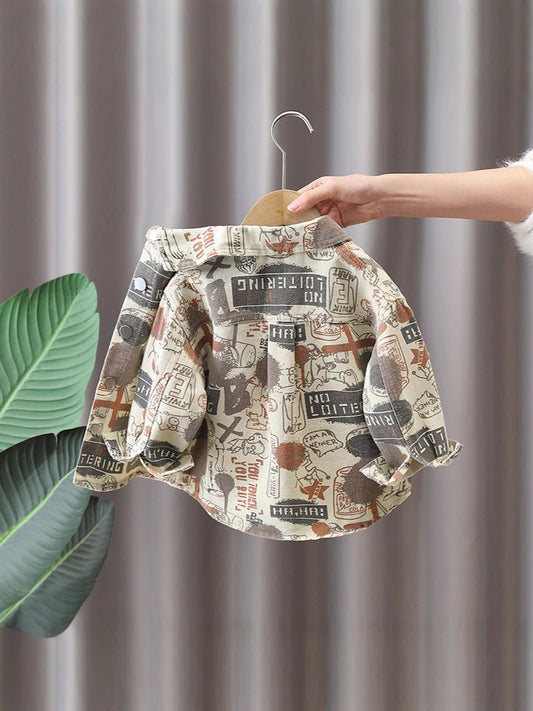 Camicia "Letter Print" Khaki