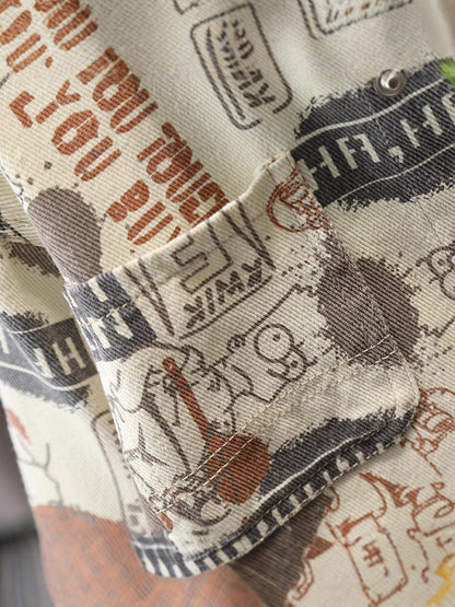 Camicia "Letter Print" Khaki