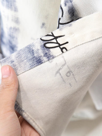 Camicia in Cotone all'85% con Taglio Lapel e Finitura Materica