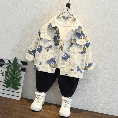 Giacca in Cotone "Apricot" con Stampa All-Over e Cappuccio Integrato