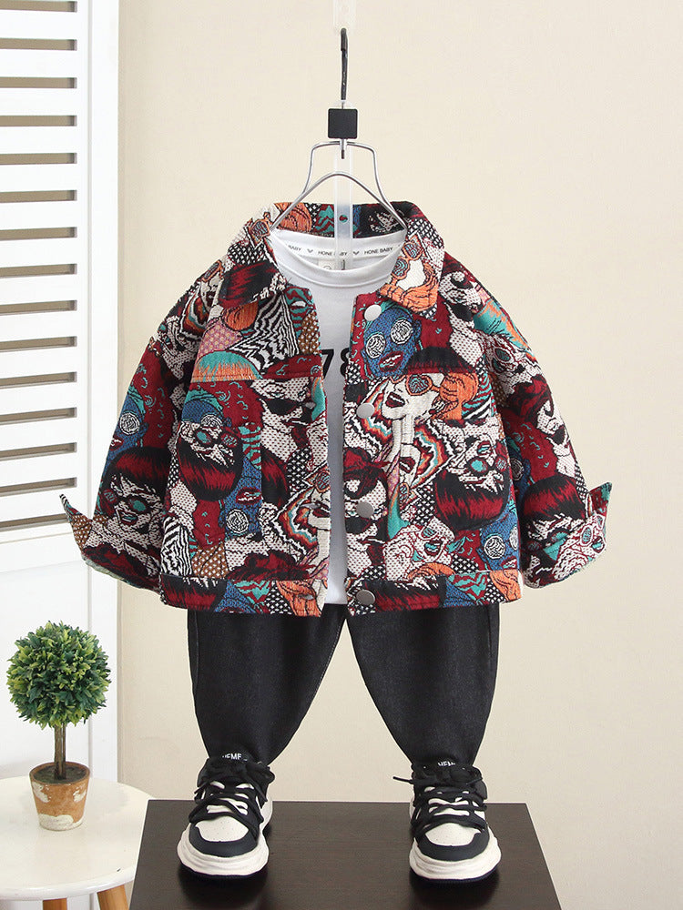 Giacca Strutturata "Art-Pattern" con Chiusura Zipper e Fodera Comfort