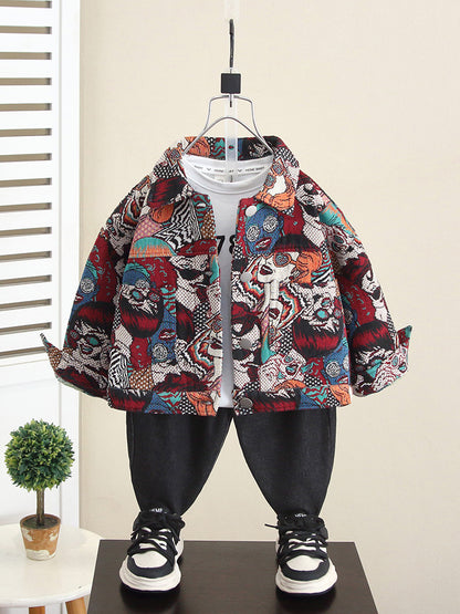 Giacca Strutturata "Art-Pattern" con Chiusura Zipper e Fodera Comfort