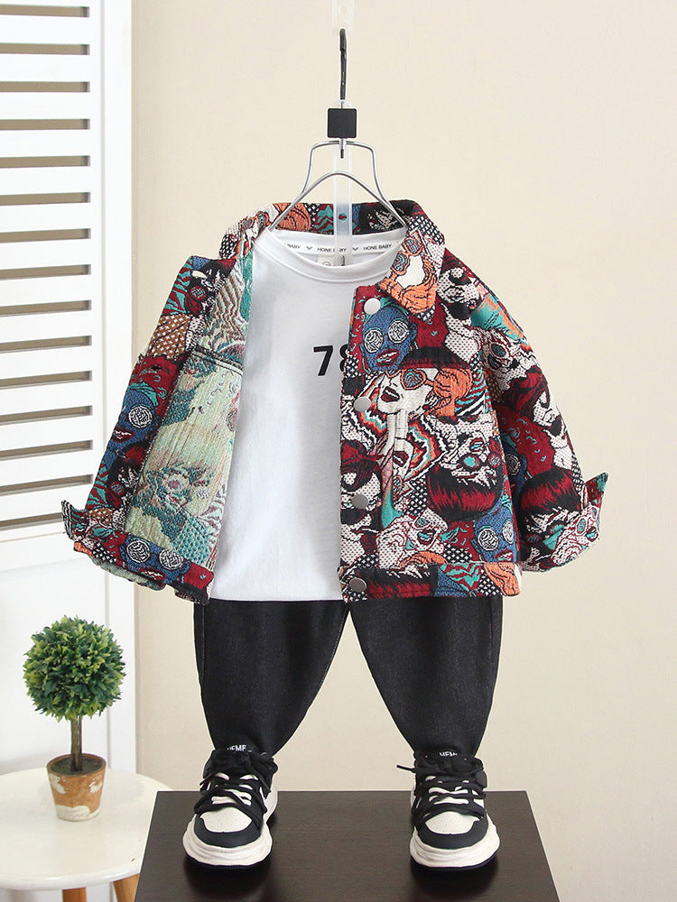 Giacca Strutturata "Art-Pattern" con Chiusura Zipper e Fodera Comfort