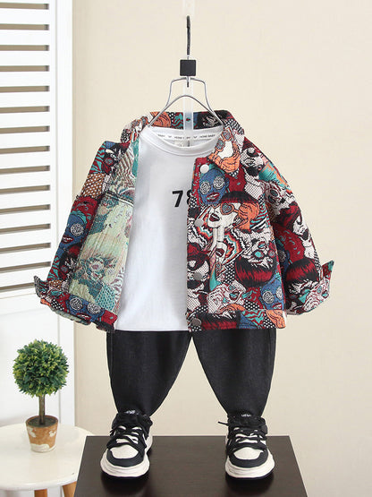 Giacca Strutturata "Art-Pattern" con Chiusura Zipper e Fodera Comfort