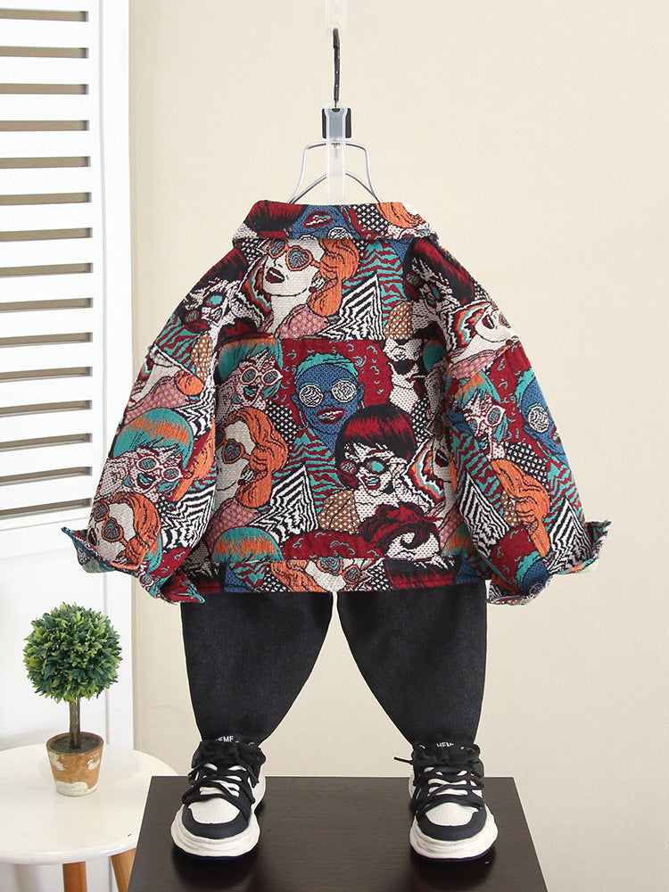 Giacca Strutturata "Art-Pattern" con Chiusura Zipper e Fodera Comfort