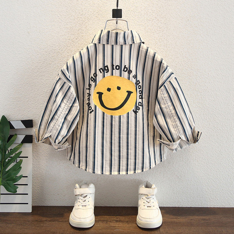 Camicia in Cotone Premium all'90% "Apricot" con Design Rigato e Finitura Soft-Touch