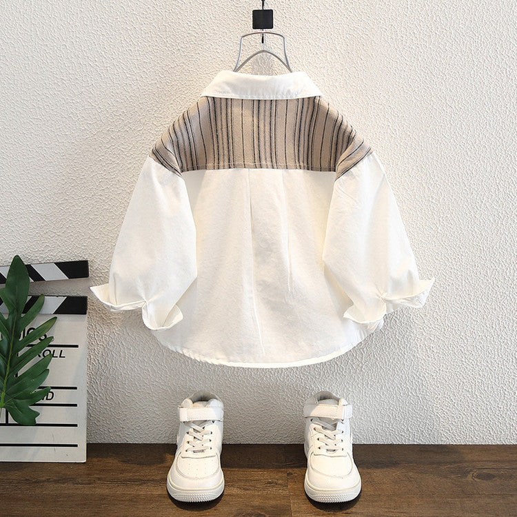 Camicia in Cotone Premium all'90% con Ricamo e Design Strutturato