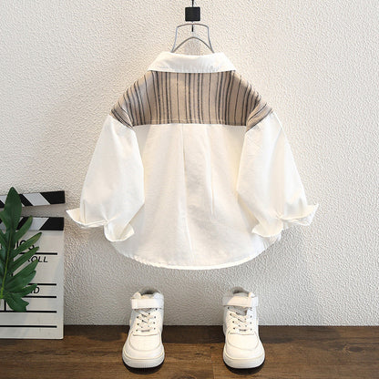 Camicia in Cotone Premium all'90% con Ricamo e Design Strutturato