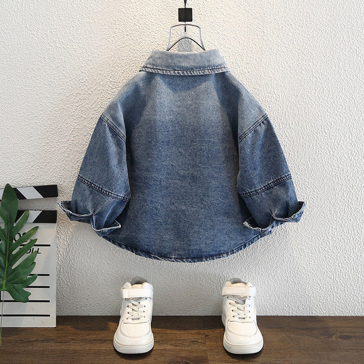 Camicia "Cowboy Blue" con Stampa Sfumata e Finitura Soft-Touch