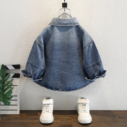 Camicia "Cowboy Blue" con Stampa Sfumata e Finitura Soft-Touch