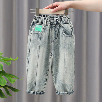 Jeans "Light Blue" con Ricami NMR e Struttura Soft-Comfort