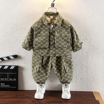 Set Due Pezzi in Cotone "Deep Green" con Taglio Sartoriale