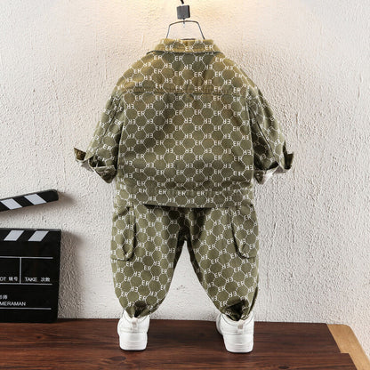 Set Due Pezzi in Cotone "Deep Green" con Taglio Sartoriale