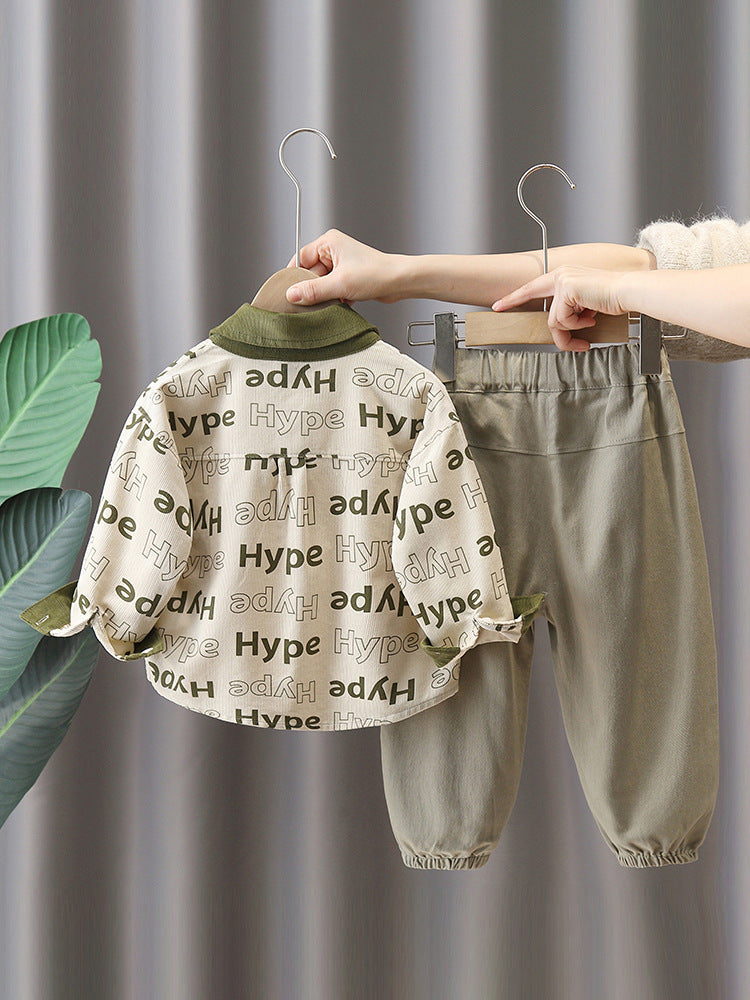 Set Tre Pezzi in Cotton-Blend con Pattern Lettering