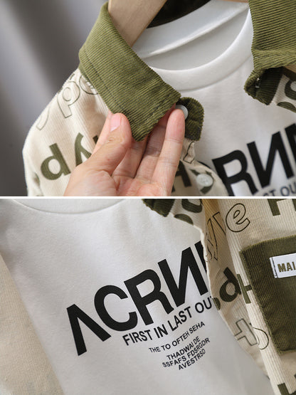 Set Tre Pezzi in Cotton-Blend con Pattern Lettering