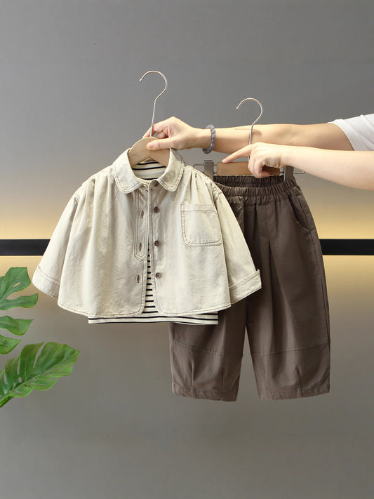 Set Tre Pezzi "Natural Canvas" con Finitura Soft-Touch