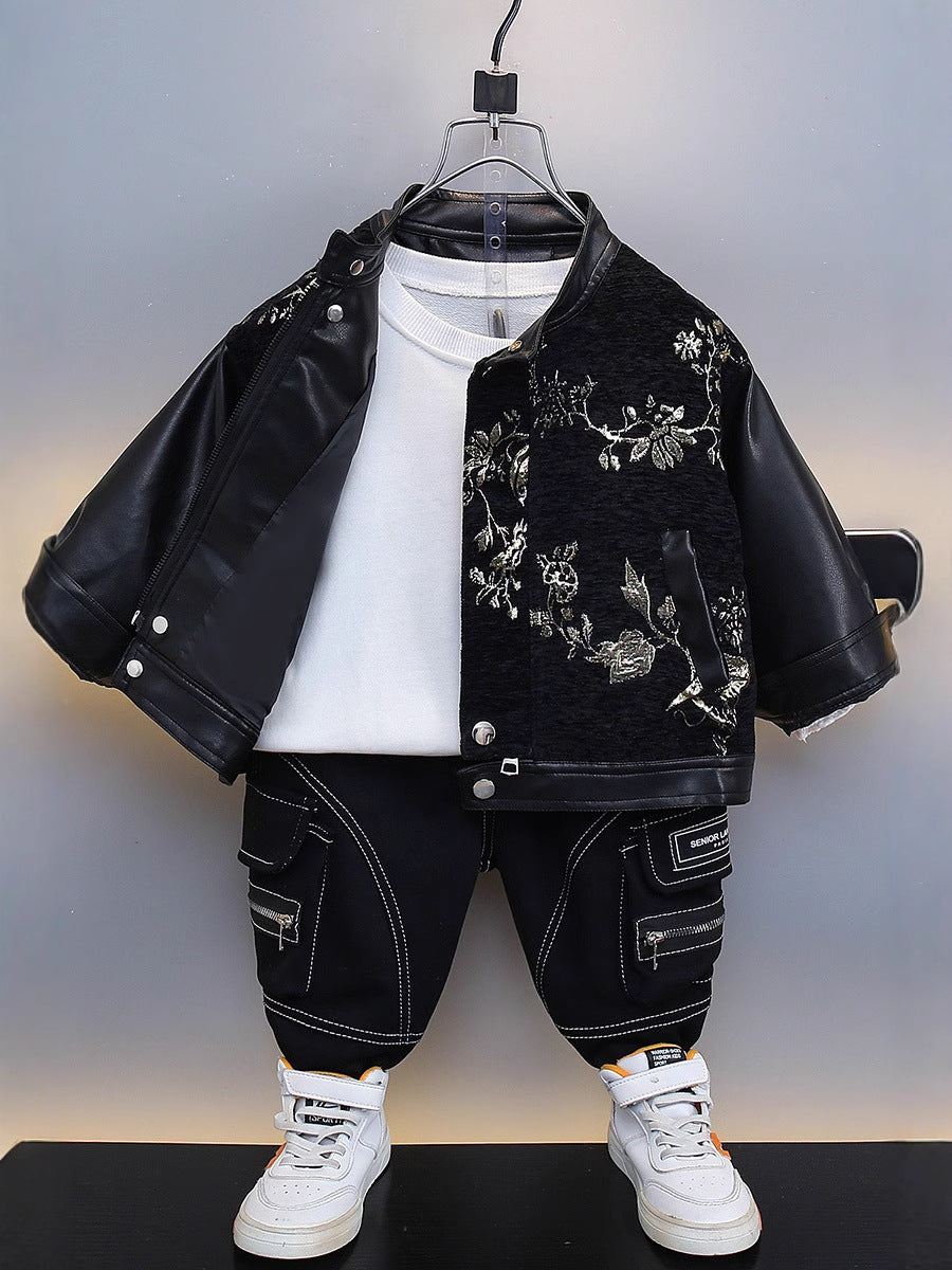 Giacca in PU Leather "Stand Collar" con Chiusura Zipper e Finitura Soft-Touch