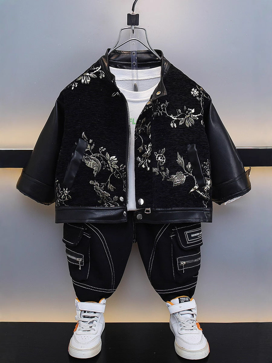 Giacca in PU Leather "Stand Collar" con Chiusura Zipper e Finitura Soft-Touch