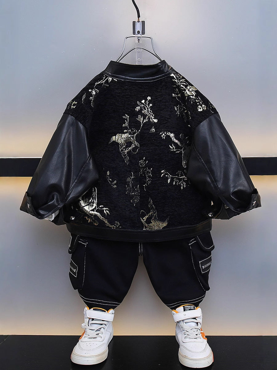 Giacca in PU Leather "Stand Collar" con Chiusura Zipper e Finitura Soft-Touch