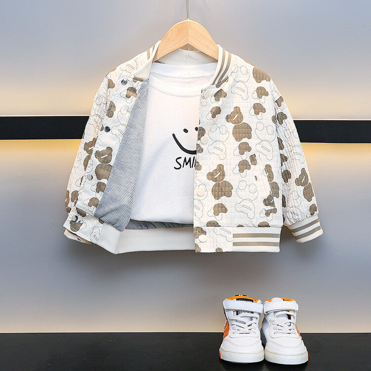 Giacca Varsity in Cotone "Milky White" con Fodera Comfort