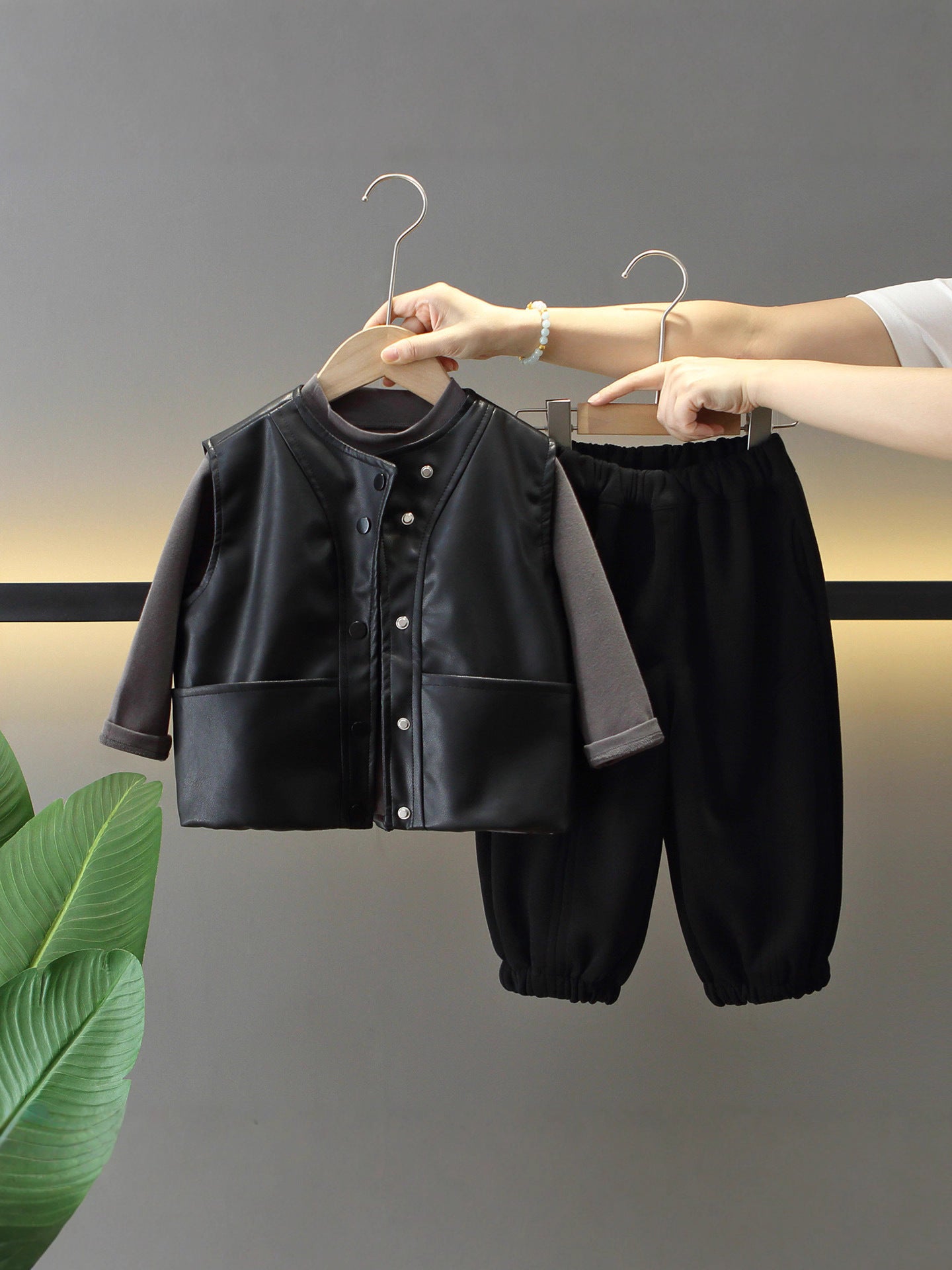 Set Tre Pezzi "Black & Brown" con Fodera Integrale in Cotone
