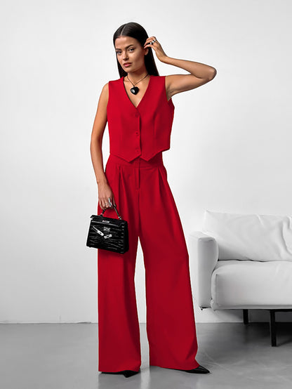 Completo Pantalone "Temperament Commuter" con Dettagli Button-Down