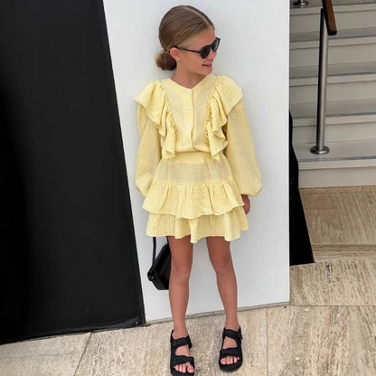 Completo Due Pezzi Unisex in Puro Lino con Giacca Monopetto e Gonna Coordinata