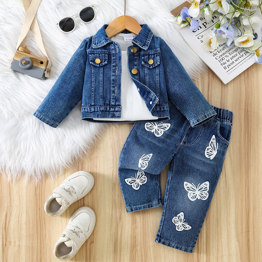 Set Tre Pezzi in Cotone Premium con Cardigan Monopetto e Pantaloni Coordinati