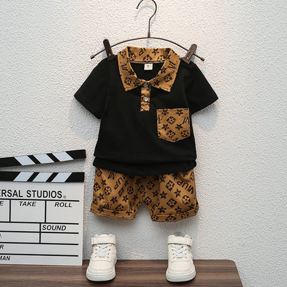 Completo Estivo Due Pezzi in Cotone con Grafiche Cartoon e Shorts Coordinati