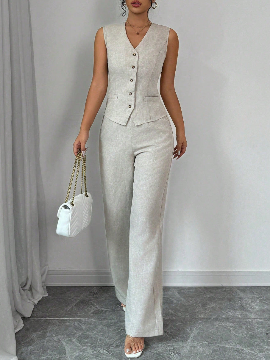 Completo Coordinato Elegante con Maglia a Maniche Lunghe e Pantaloni Sartoriali