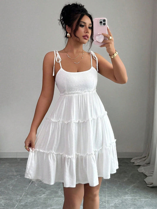 Midi Dress in Maglia 3D con Scollo Squadrato e Silhouette ad A