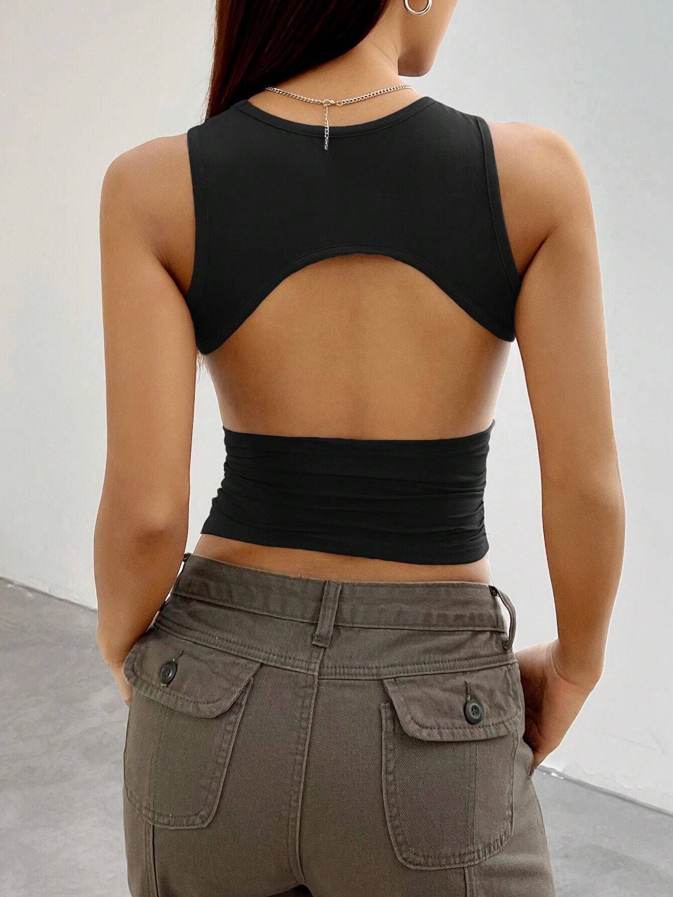 Top Strapless Slim Fit con Dettagli Hollow e Texture 