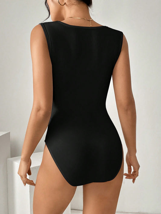 Jumpsuit Sleeveless a Sigaretta con Vita Alta e Taglio "Temperament Commuter"