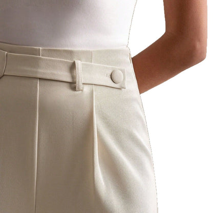 Pantaloni Wide-Leg "Fake Two Pieces" con Dettagli 3D e Taglio High-Waisted