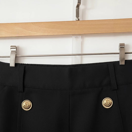 Gonna Lunga High-Waisted con Cintura Coordinata e Dettagli Button-Front