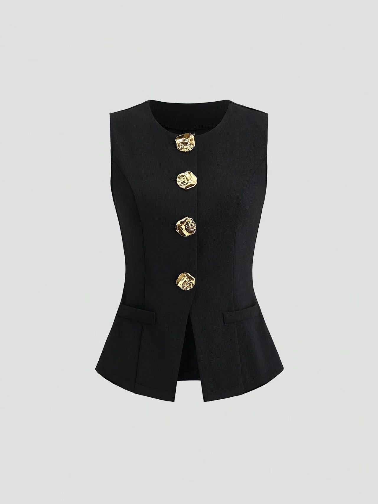 Skirt Suit Sleeveless con Dettagli Smocking e Silhouette "Japanese and Korean Leisure"