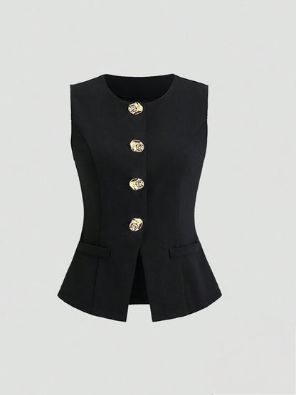 Skirt Suit Sleeveless con Dettagli Smocking e Silhouette "Japanese and Korean Leisure"