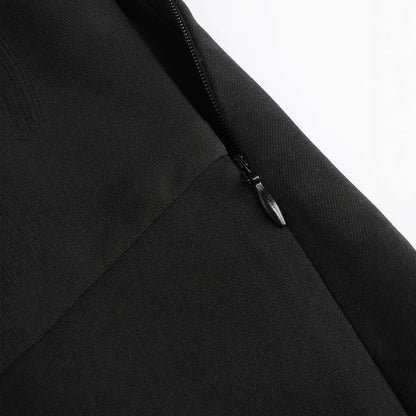 Pantaloni Wide-Leg Suit a Vita Alta con Taglio "Elegant Commute" e Finitura High-Tech