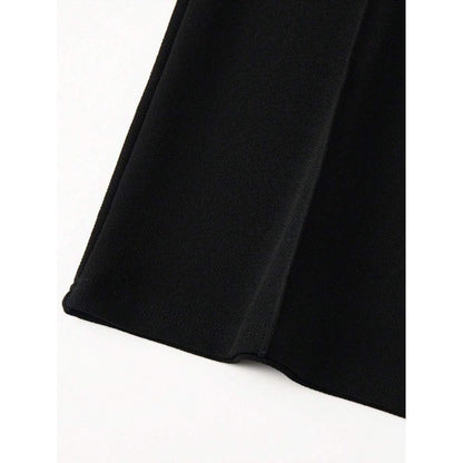Pantaloni Wide-Leg Suit a Vita Alta con Taglio "Elegant Commute" e Finitura High-Tech