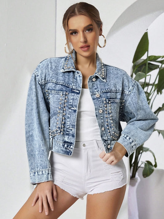 Camicia Denim "Slim Fit" con Colletto a Revers e Silhouette Elegant Commute