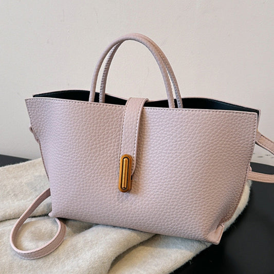 Mini Bucket Bag "Urban Simplicity" con Chiusura a Scatto e Finiture in PU