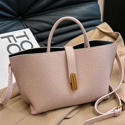Mini Bucket Bag "Urban Simplicity" con Chiusura a Scatto e Finiture in PU
