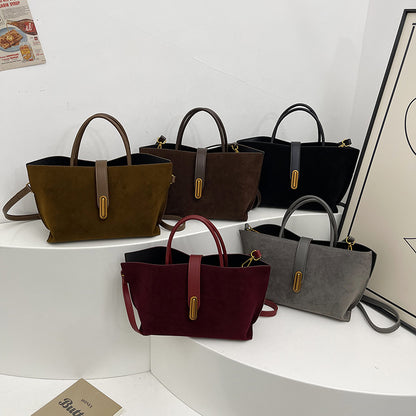 Tote Bag "Urban Simplicity" Medium Square con Chiusura a Scatto e Dettagli Car-Stitching