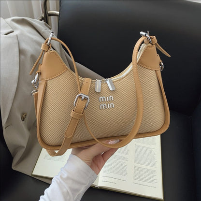 Armpit Bag "Dumpling Shape" con Doppia Tracolla e Scomparto Interno Laminato