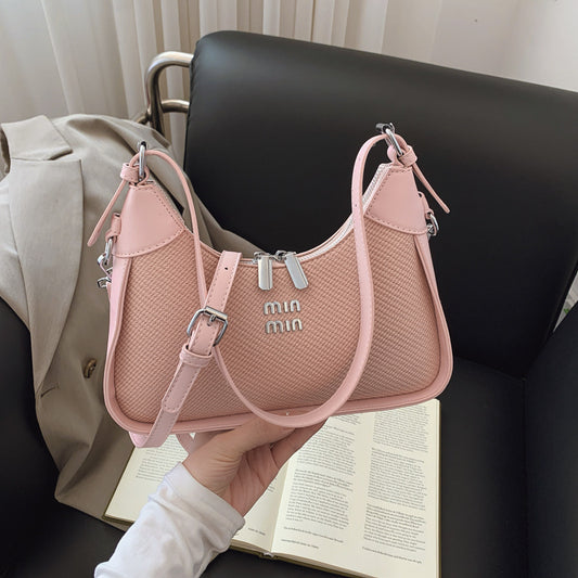 Armpit Bag "Dumpling Shape" con Doppia Tracolla e Scomparto Interno Laminato